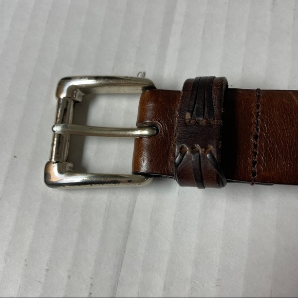 Bill Adler Studio Dar Brown  Leather Braided & Studded Belt - Picture 7 of 8